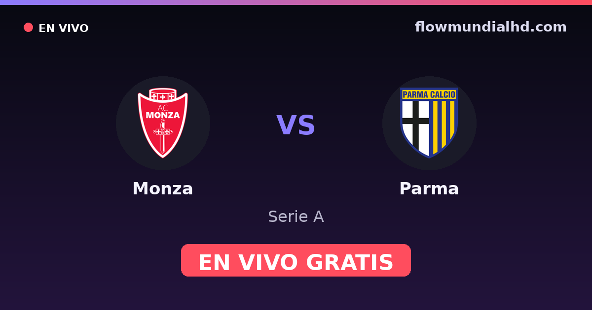 Monza vs Parma — Serie A · historial y dónde ver en vivo gratis en FlowMundial HD