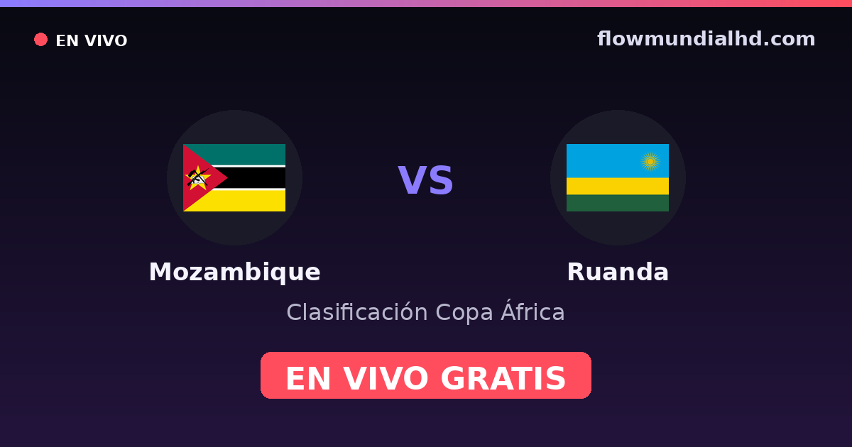 Mozambique vs Ruanda — Clasificación Copa África · historial y dónde ver en vivo gratis en FlowMundial HD