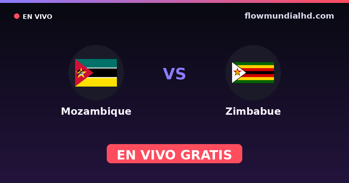 Mozambique vs Zimbabue — Copa COSAFA, World Cup Qual. CAF · historial y dónde ver en vivo gratis en FlowMundial HD