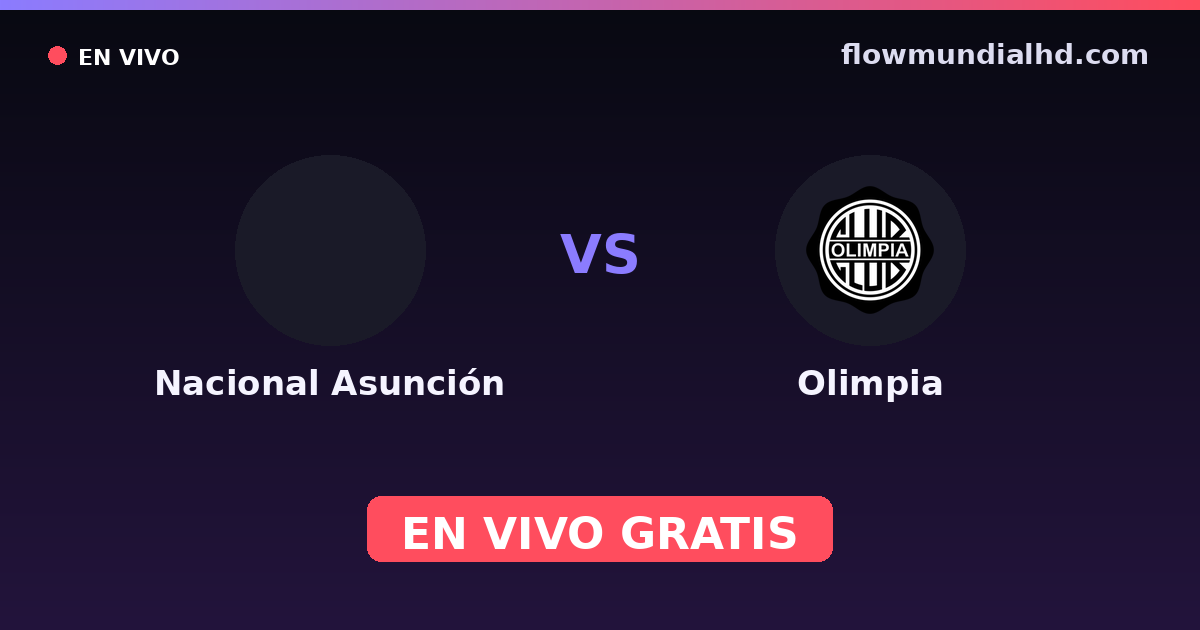 Nacional Asunción vs Olimpia — Copa Paraguay, Primera División (Paraguay) · historial y dónde ver en vivo gratis en FlowMundial HD