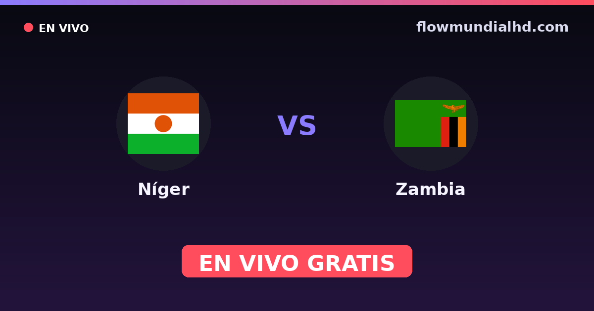 Níger vs Zambia — World Cup Qual. CAF , Amistosos Internacionales · historial y dónde ver en vivo gratis en FlowMundial HD