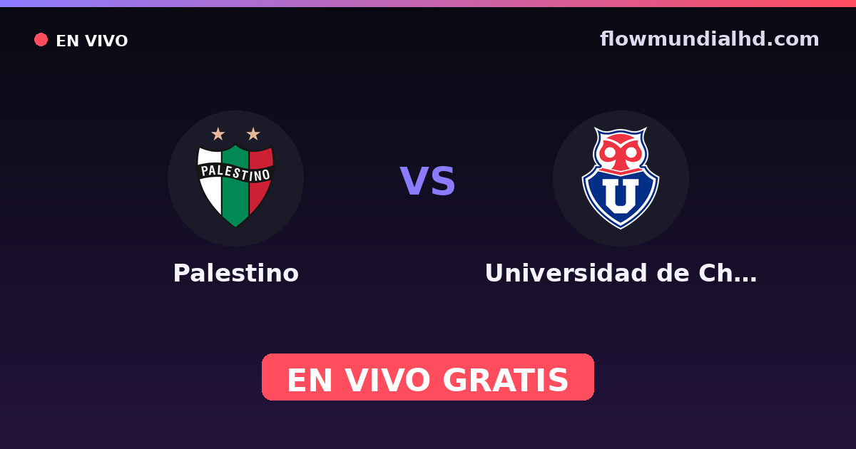 Palestino vs Universidad de Chile — Copa Chile, Copa Sudamericana · historial y dónde ver en vivo gratis en FlowMundial HD