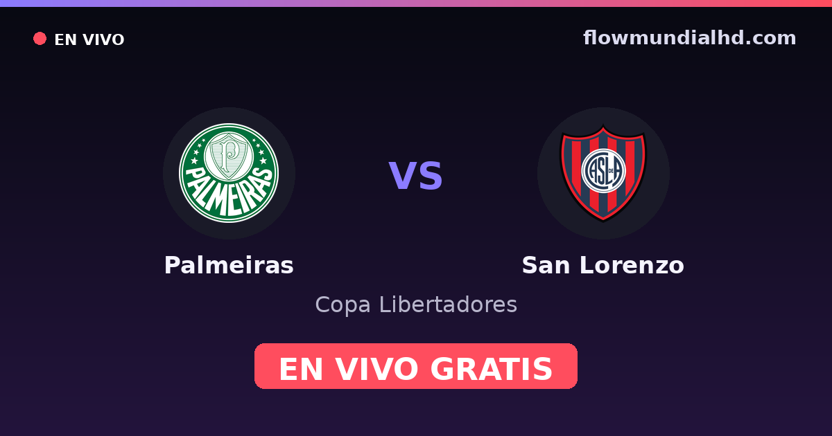 Palmeiras vs San Lorenzo — Copa Libertadores · histórico e onde assistir ao vivo grátis na FlowMundial HD