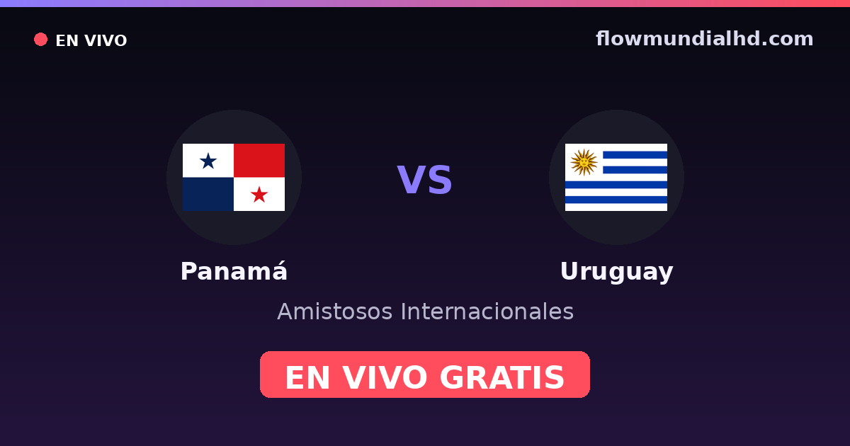 Panamá vs Uruguai — Amistosos Internacionais, Copa América · histórico e onde assistir ao vivo grátis na FlowMundial HD
