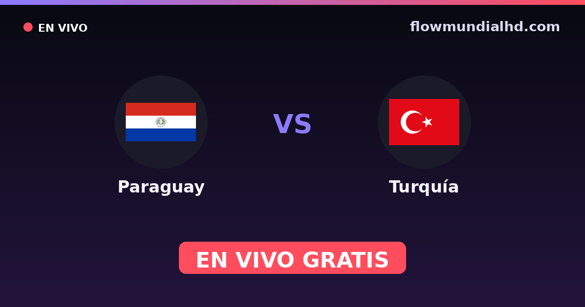 Paraguay vs Turquía — Mundial · historial y dónde ver en vivo gratis en FlowMundial HD
