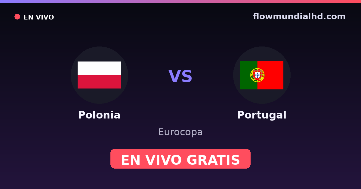 Polônia vs Portugal — Eurocopa, UEFA Nations League · histórico e onde assistir ao vivo grátis na FlowMundial HD