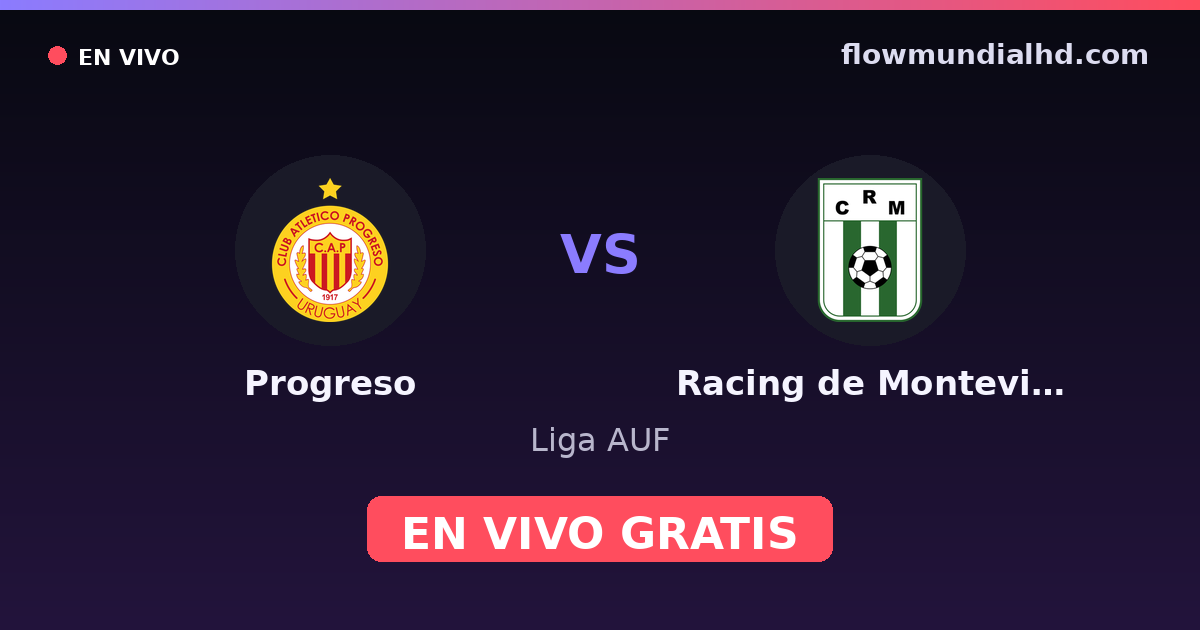 Progreso vs Racing de Montevideo — Liga AUF · historial y dónde ver en vivo gratis en FlowMundial HD