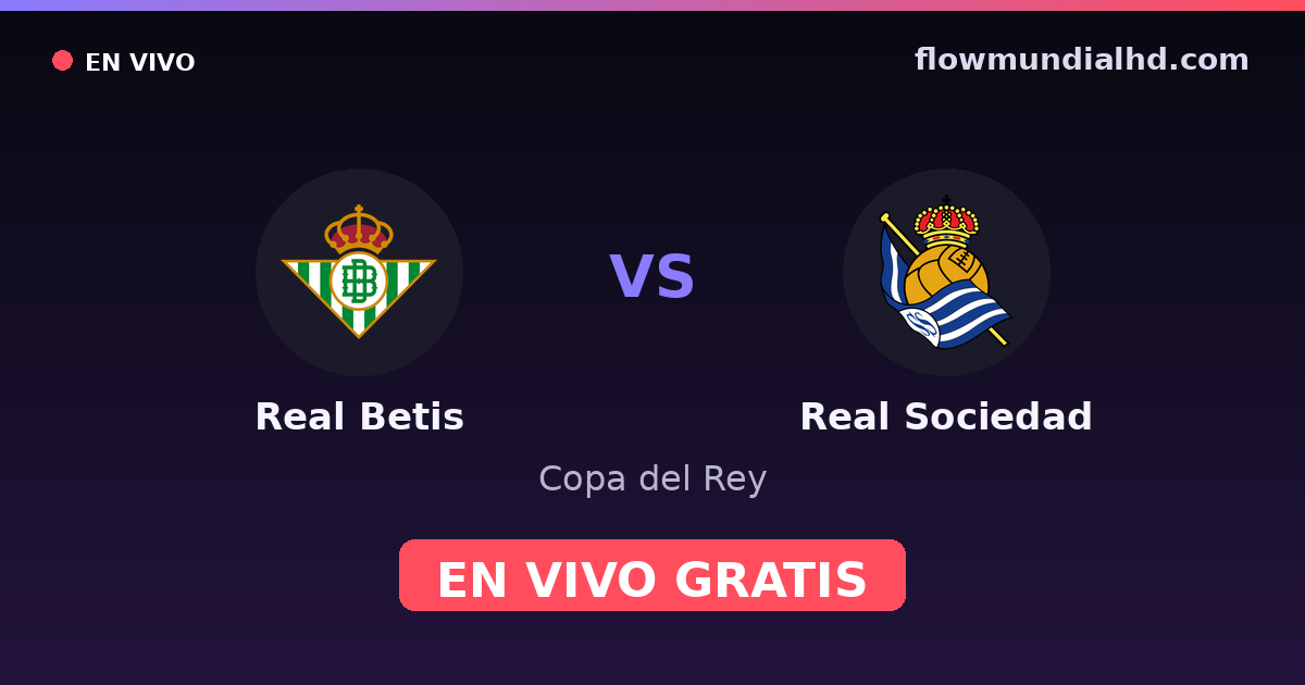 Real Betis vs Real Sociedad — Copa del Rey, La Liga · head-to-head and where to watch live free on FlowMundial HD