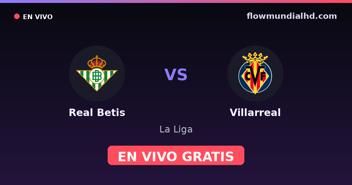 Real Betis vs Villarreal — La Liga · head-to-head and where to watch live free on FlowMundial HD