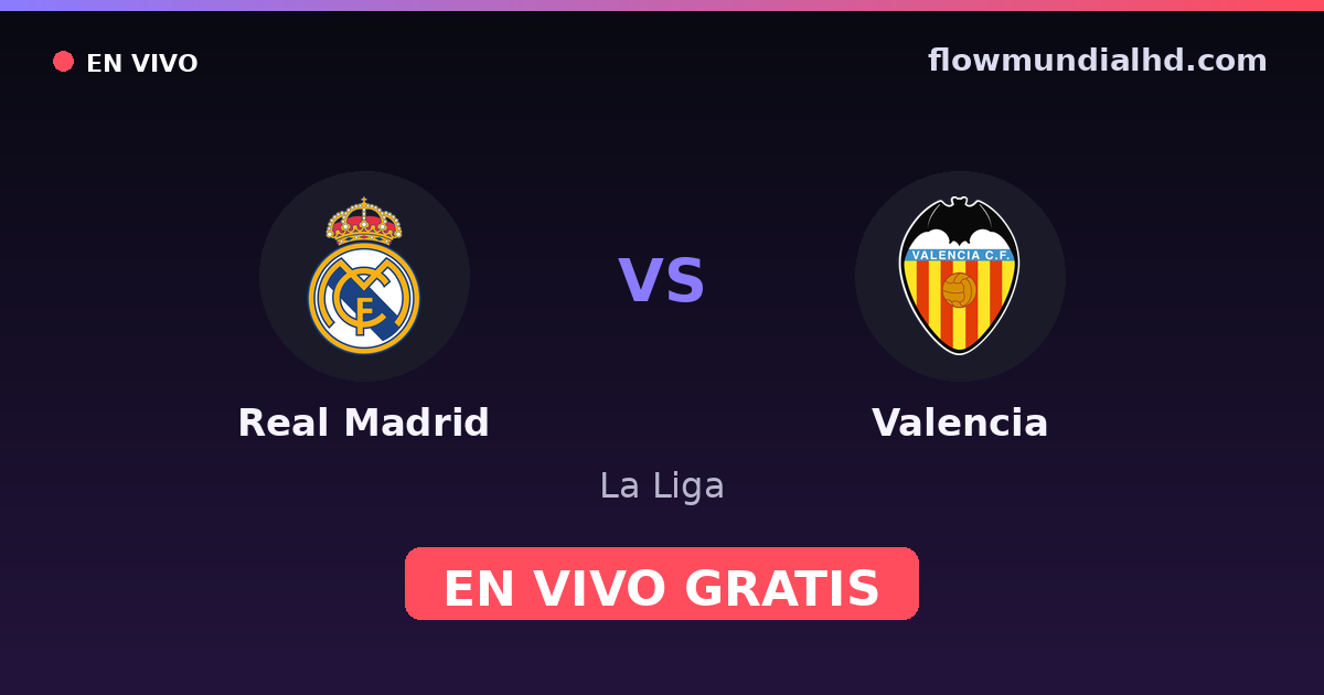 Real Madrid vs Valencia — La Liga · head-to-head and where to watch live free on FlowMundial HD