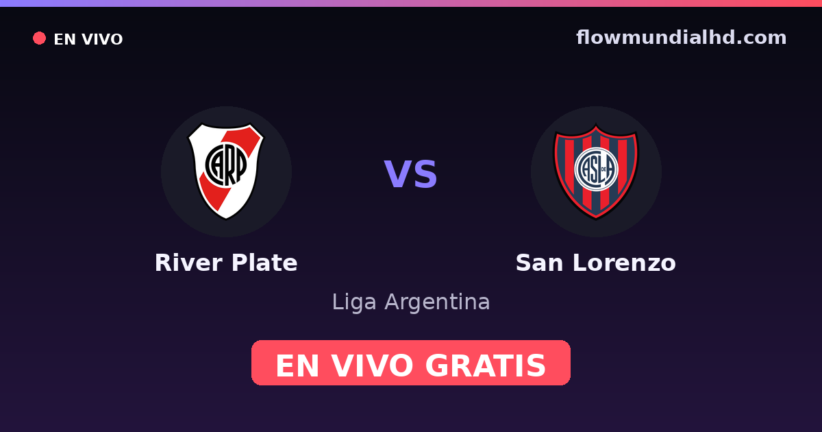 River Plate vs San Lorenzo — Liga Argentina · head-to-head and where to watch live free on FlowMundial HD
