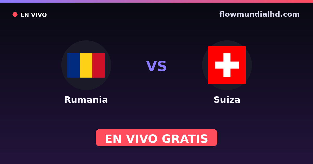 Rumania vs Suiza — Clasificacion Eurocopa, Eurocopa · historial y dónde ver en vivo gratis en FlowMundial HD