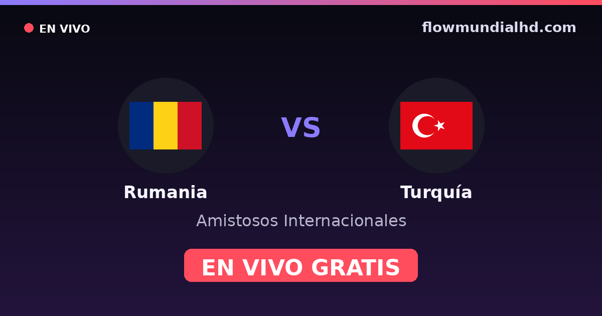 Romênia vs Turquia — Amistosos Internacionais, Eliminatorias UEFA · histórico e onde assistir ao vivo grátis na FlowMundial HD