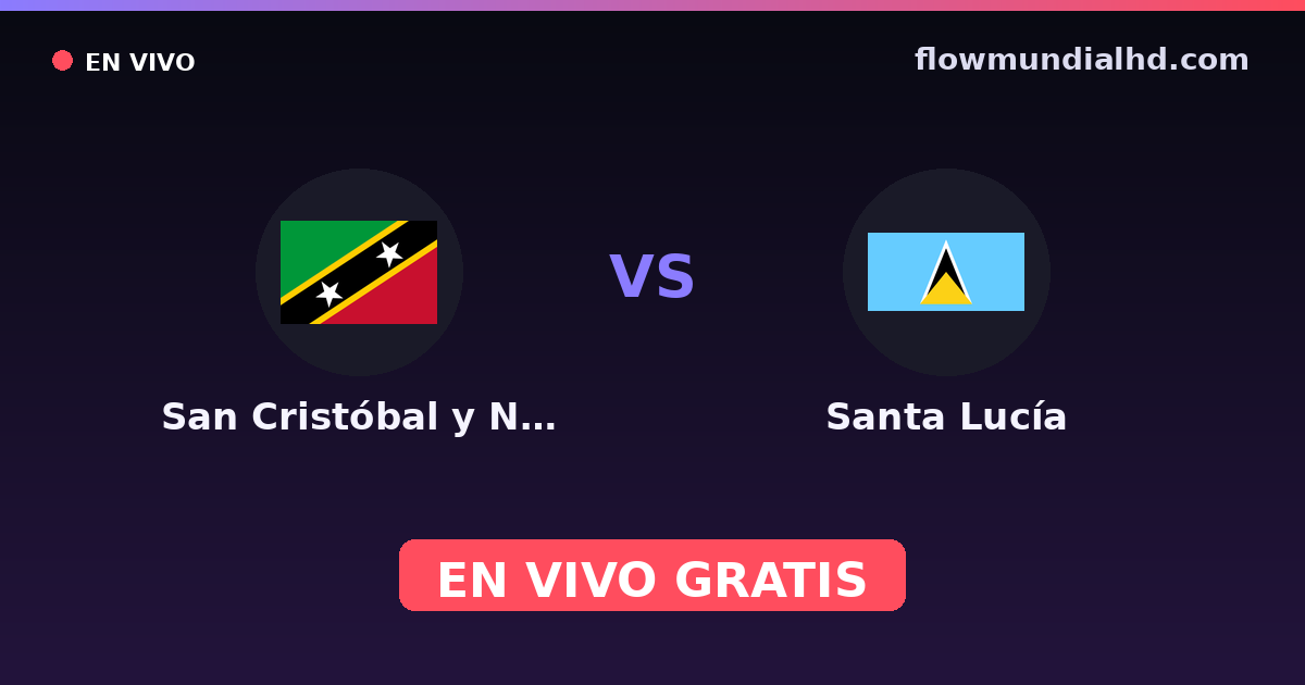 San Cristóbal y Nieves vs Santa Lucía — WM-Qualifikation CONCACAF, CONCACAF Nations League · Bilanz und wo man live und kostenlos zusehen kann auf FlowMundial HD