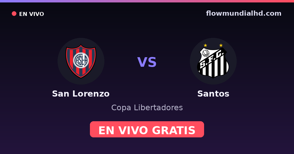 San Lorenzo vs Santos — Copa Libertadores, Copa Sudamericana · historial y dónde ver en vivo gratis en FlowMundial HD