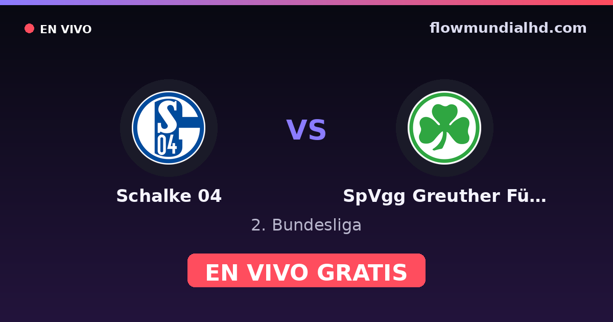 Schalke 04 vs SpVgg Greuther Fürth — 2. Bundesliga · historial y dónde ver en vivo gratis en FlowMundial HD