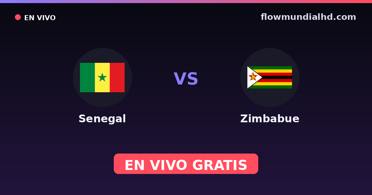Senegal vs Zimbábue — Copa COSAFA, Copa Africana de Nacoes · histórico e onde assistir ao vivo grátis na FlowMundial HD