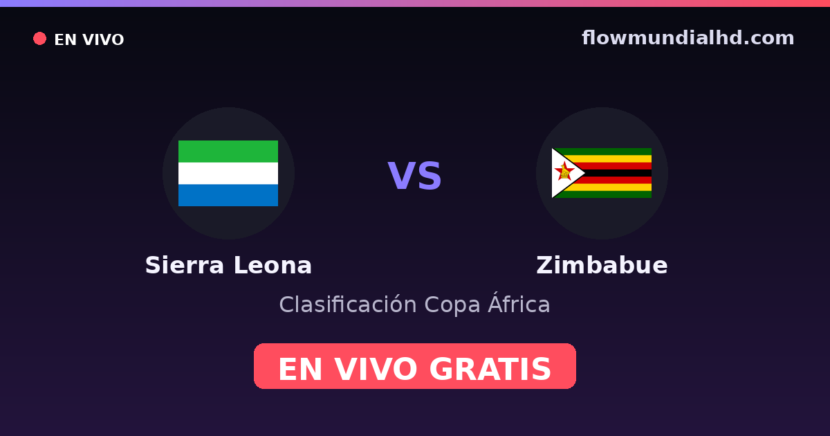 Sierra Leone vs Simbabwe — Afrika-Cup-Qualifikation · Bilanz und wo man live und kostenlos zusehen kann auf FlowMundial HD