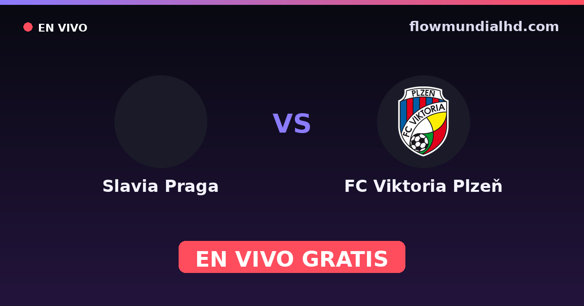 Slavia Praga vs FC Viktoria Plzeň — Czech First League · historial y dónde ver en vivo gratis en FlowMundial HD