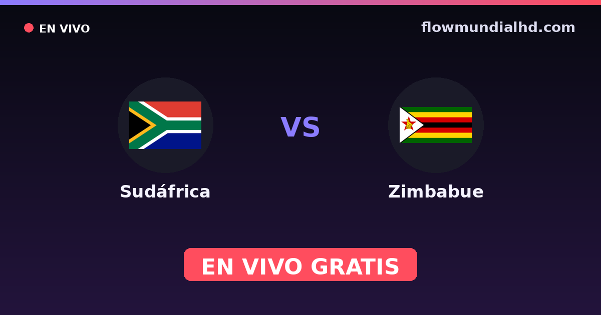 África do Sul vs Zimbábue — Copa COSAFA, World Cup Qual. CAF · histórico e onde assistir ao vivo grátis na FlowMundial HD