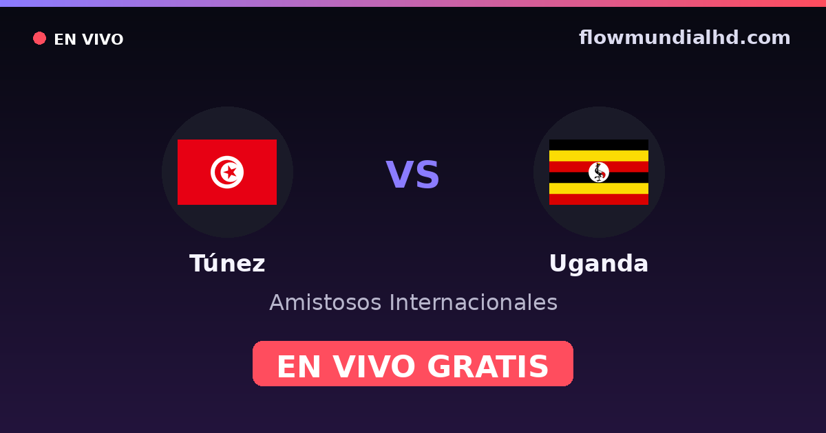 Túnez vs Uganda — Amistosos Internacionales, Copa África · historial y dónde ver en vivo gratis en FlowMundial HD