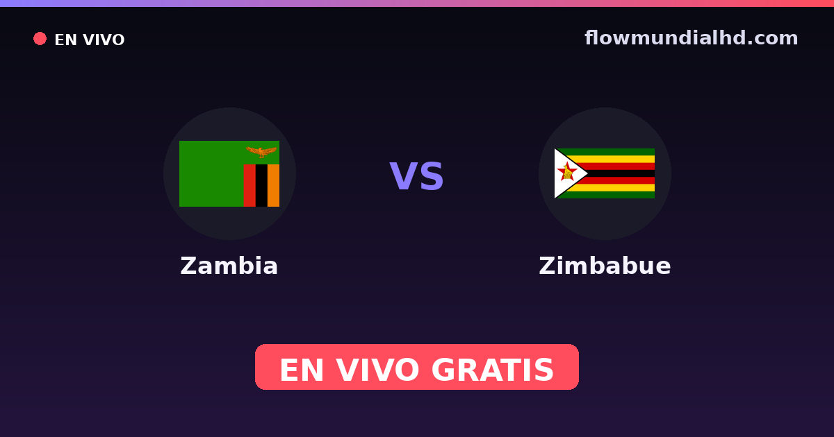 Sambia vs Simbabwe — Afrikanische Nationenmeisterschaft, COSAFA-Cup · Bilanz und wo man live und kostenlos zusehen kann auf FlowMundial HD