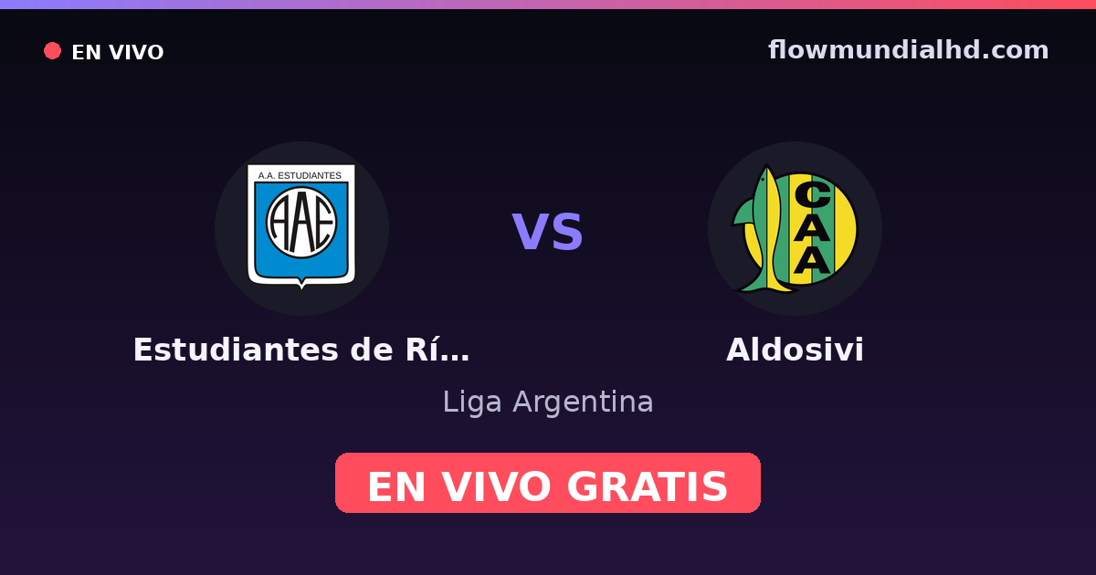Estudiantes de Río Cuarto vs Aldosivi — Liga Argentina — 18 de octubre de 2026, 21:00 UTC · ver en vivo gratis en FlowMundial HD