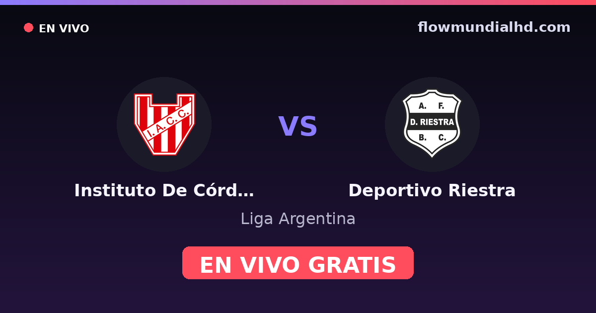 Instituto De Córdoba vs Deportivo Riestra — Liga Argentina — 27 de octubre de 2026, 00:15 UTC · assistir ao vivo grátis na FlowMundial HD