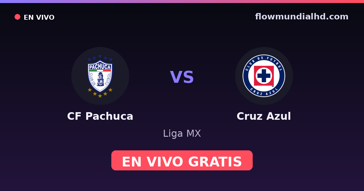 CF Pachuca vs Cruz Azul — Liga MX — 22. Oktober 2026, 03:00 UTC · live und kostenlos sehen auf FlowMundial HD