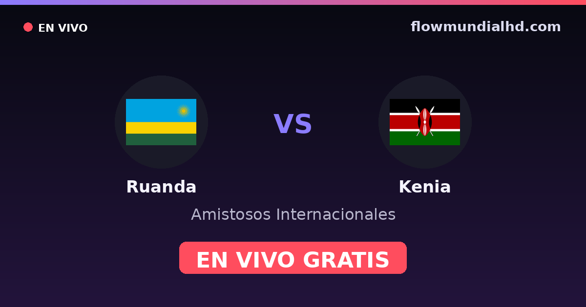 Ruanda vs Kenia — Amistosos Internacionales — 5 de octubre de 2026, 16:00 UTC · ver en vivo gratis en FlowMundial HD