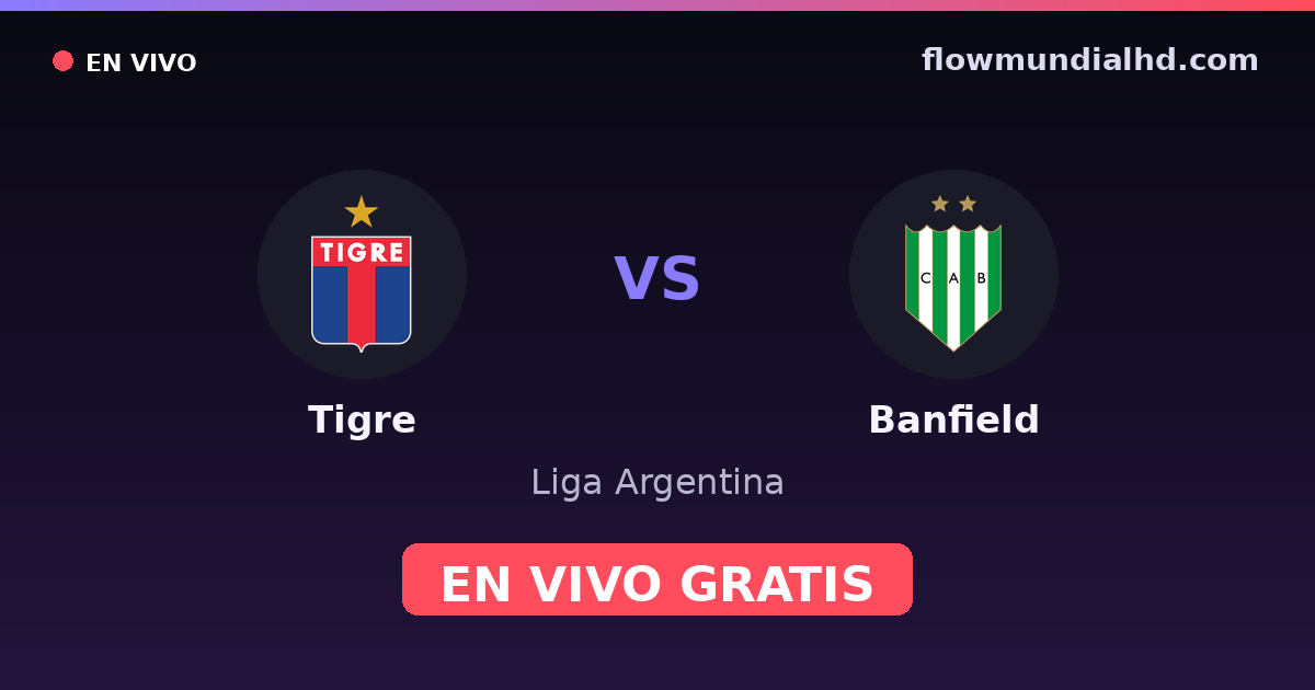 Tigre vs Banfield — Liga Argentina — 10 de octubre de 2026, 22:15 UTC · ver en vivo gratis en FlowMundial HD