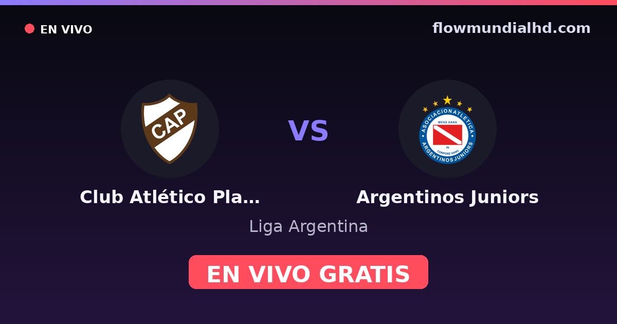 Club Atlético Platense vs Argentinos Juniors — Liga Argentina — 11 de octubre de 2026, 20:00 UTC · ver en vivo gratis en FlowMundial HD