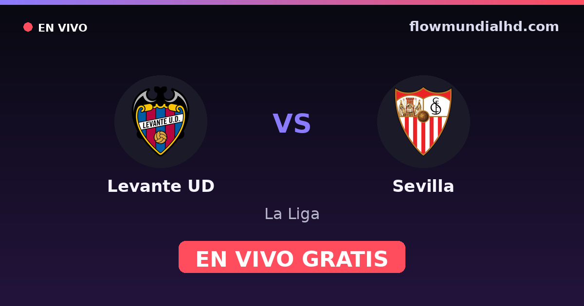Levante UD vs Sevilla — La Liga — 12 de octubre de 2026, 19:00 UTC · ver en vivo gratis en FlowMundial HD