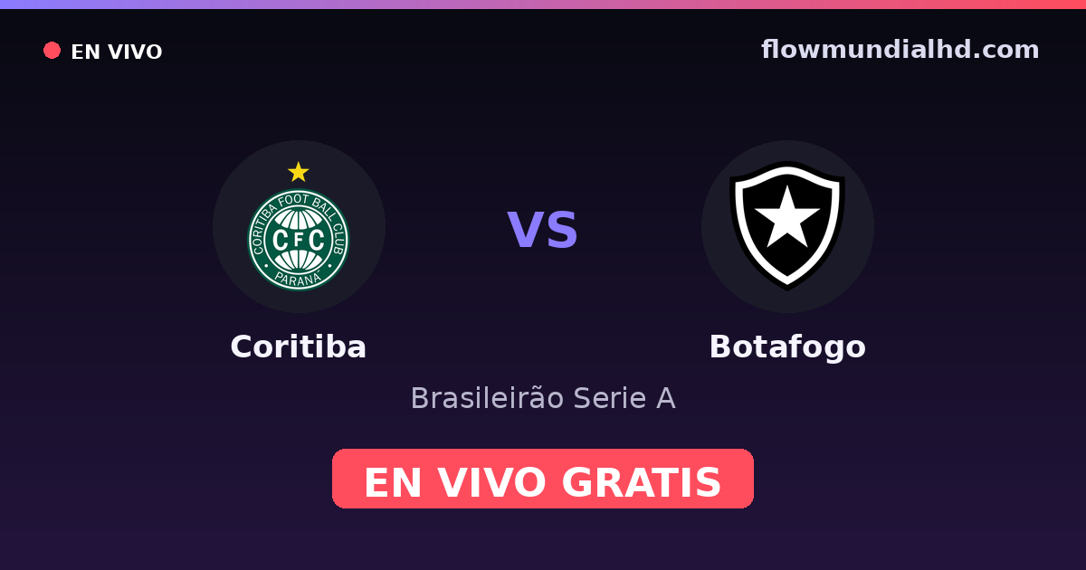 Coritiba vs Botafogo — Brasileirão Serie A — 12 de octubre de 2026, 19:00 UTC · ver en vivo gratis en FlowMundial HD