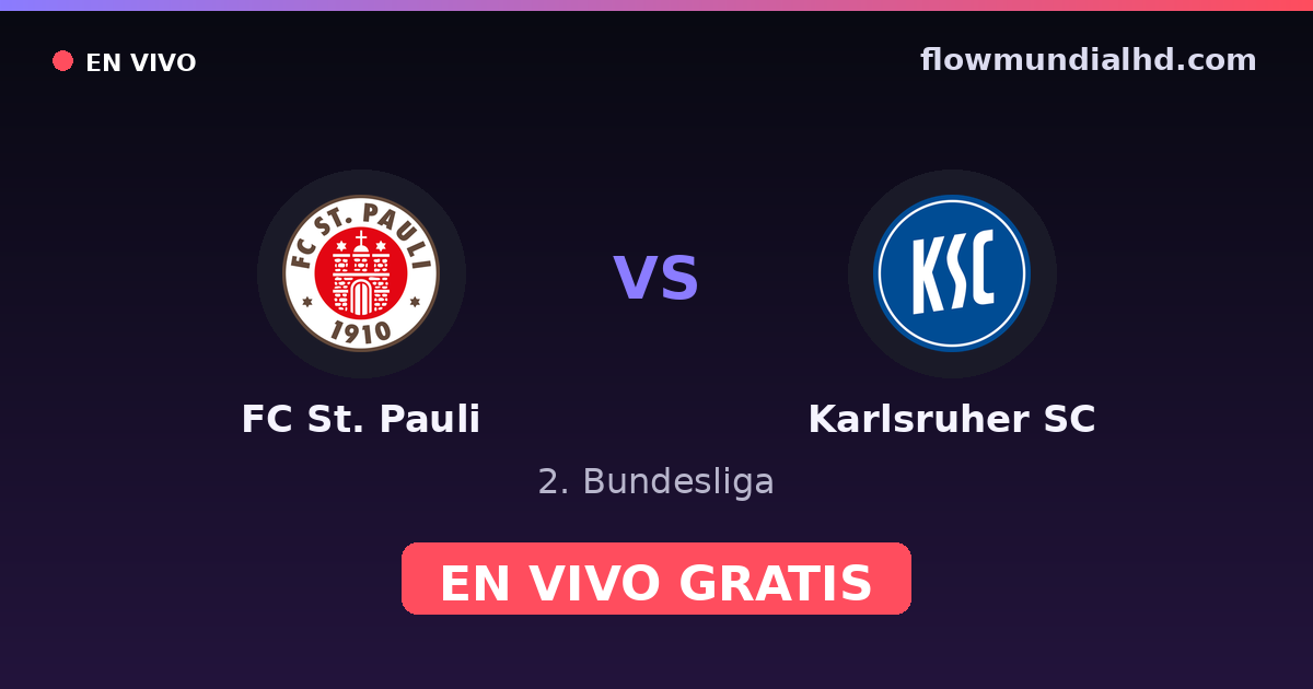 FC St. Pauli vs Karlsruher SC — 2. Bundesliga — 11 de octubre de 2026, 11:30 UTC · ver en vivo gratis en FlowMundial HD
