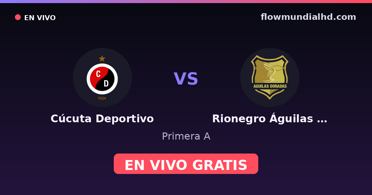 Cúcuta Deportivo vs Rionegro Águilas Doradas — Primera A — 27 de octubre de 2026, 23:00 UTC · ver en vivo gratis en FlowMundial HD