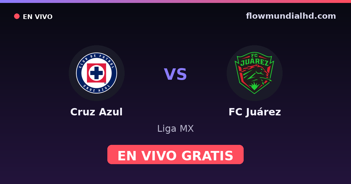Cruz Azul vs FC Juárez — Liga MX — 18. Oktober 2026, 03:00 UTC · live und kostenlos sehen auf FlowMundial HD