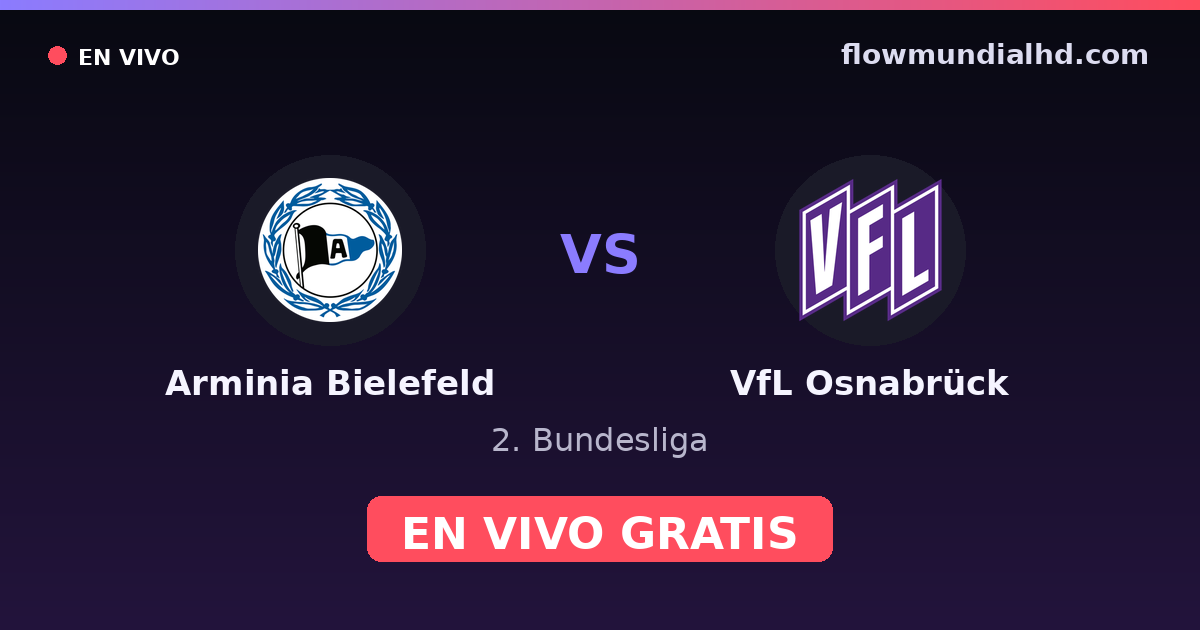 Arminia Bielefeld vs VfL Osnabrück — 2. Bundesliga — 18 de octubre de 2026, 11:30 UTC · ver en vivo gratis en FlowMundial HD